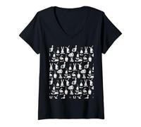 Femme des Hollandais Partout ! Les Lapins hollandais envahissent Votre Monde T-Shirt avec Col en V
