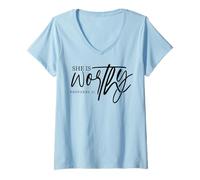 Femme des Hommes et des Femmes chrétiens dignes Qui Aiment Dieu et Jésus T-Shirt avec Col en V