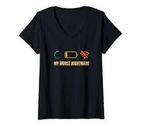 Femme Des joueurs amusants, mon pire cauchemar T-Shirt avec Col en V