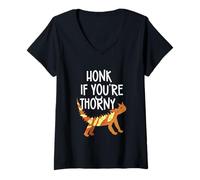 Femme Des lézards agamides drôles, moloch klaxon, si vous êtes une corne de dragon épineuse T-Shirt avec Col en V