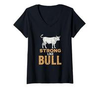 Femme des mèmes drôles et forts drôles pour Les Gens drôles et forts comme Un Taureau T-Shirt avec Col en V