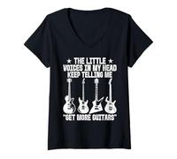 Femme des Petites Voix dans ma tête n'arrêtent Pas de me dire : achète Plus de Guitares T-Shirt avec Col en V