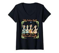 Femme des professeurs stupides développent Leur Sagesse avec Le Rire Funny Teacher T-Shirt avec Col en V
