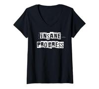 Femme des progrès insensés T-Shirt avec Col en V
