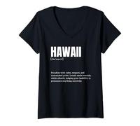 Femme des Vacances de définition drôles sur l'État d'Hawaï T-Shirt avec Col en V
