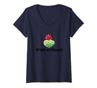 Femme Désert du sud-Ouest Sauvage au cœur T-Shirt avec Col en V
