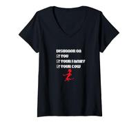 Femme Déshonneur pour toi T-Shirt avec Col en V