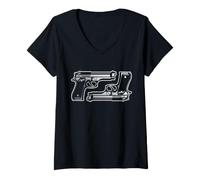 Femme Design Amateur d'armes à feu T-Shirt avec Col en V