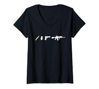 Femme Design Amateur de tir d'armes à feu T-Shirt avec Col en V