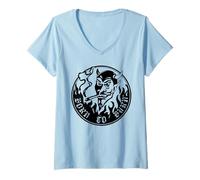 Femme Design Amusant « Born to Burn » T-Shirt avec Col en V