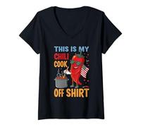 Femme Design Amusant de Cuisson au Piment T-Shirt avec Col en V
