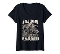 Femme Design Amusant Ninja Dad Warrior Arts Martiaux Mode furtif T-Shirt avec Col en V