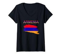 Femme Design arménien T-Shirt avec Col en V