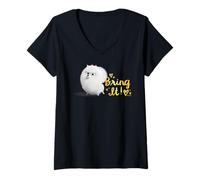 Femme Design « Bring It Cute Pets Attitude » T-Shirt avec Col en V