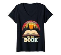 Femme Design d'aventure littéraire Take A Look It's in A Book T-Shirt avec Col en V