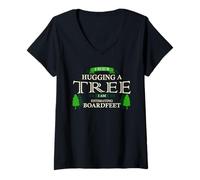 Femme Design de Charpentier : « If You See me Hugging a Tree » T-Shirt avec Col en V