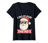 Femme Design de Noël « I Do It for The HO's » - Drôle de Noël T-Shirt avec Col en V