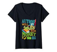 Femme Design d'écrivains Amusants pour Les auteurs T-Shirt avec Col en V