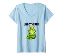 Femme Design d'équipe de Conseil Unbothered Frog King T-Shirt avec Col en V