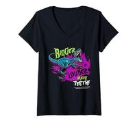 Femme Design d'halloween Jurassic Park Plus Grand et Plus Fort T-Shirt avec Col en V