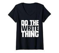 Femme Design Do The Write Thing T-Shirt avec Col en V