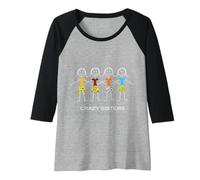 Femme Design drôle Crazy Sisters, 4 Sisters Manche Raglan
