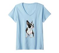 Femme Design élégant avec Un Bouledogue français T-Shirt avec Col en V