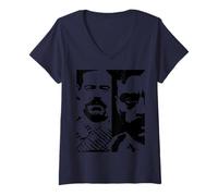 Femme Design Emiliano Zapata et Francisco Villa Revolution T-Shirt avec Col en V