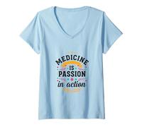 Femme Design Laurier d'étoiles d'engagement du Personnel Clinique T-Shirt avec Col en V