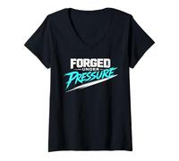 Femme Design motivant forgé sous Pression - Fort état d'esprit T-Shirt avec Col en V