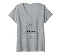 Femme Design Musical pour DJ Disc Jockey de Vitruve T-Shirt avec Col en V