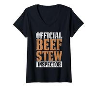 Femme Design Officiel de l'inspecteur du ragoût de bœuf T-Shirt avec Col en V