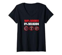 Femme Design Pentagramme Scientifique athée pour adversaires d'église T-Shirt avec Col en V
