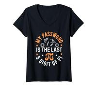 Femme Design Pi Day - Mon Mot de Passe est Les 5 Derniers Chiffres de Pi T-Shirt avec Col en V