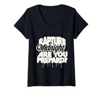 Femme Design Rapture avec Typographie Moderne et Nette T-Shirt avec Col en V