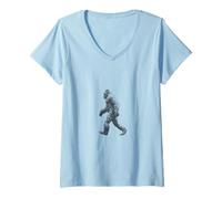 Femme Design rétro Amusant Bigfoot Sasquatch pour Les Amateurs de cryptides T-Shirt avec Col en V
