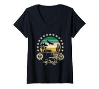 Femme Design rétro Hotrod du sud-Ouest des États-Unis T-Shirt avec Col en V