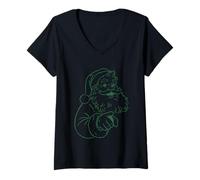Femme Design Santa You Better Be Good T-Shirt avec Col en V