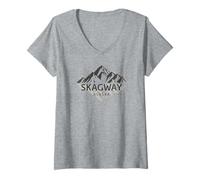 Femme Design Skagway Alaska T-Shirt avec Col en V