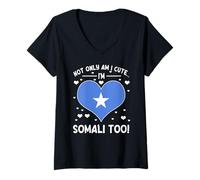 Femme Design somalien « Not Only Am I Cute I'm Somali Too Funny » T-Shirt avec Col en V