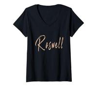 Femme Design Vintage élégant Roswell New Mexico T-Shirt avec Col en V