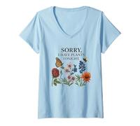 Femme Désolé, j'ai des plantes ce soir, Funny Garden T-Shirt avec Col en V
