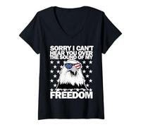 Femme Désolé, Je ne Peux Pas Vous Entendre sur Le Son de ma liberté T-Shirt avec Col en V
