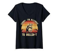 Femme DÉSOLÉ, Je suis Allergique AU MÈME Bullsh-T Fun Bull Sunset Highland T-Shirt avec Col en V