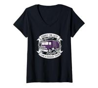Femme Désolé, Je suis en Retard, J'Ai vu Un Camion à ordures T-Shirt avec Col en V