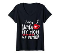 Femme Désolé, Les Filles, ma mère est ma Maman pour la Saint-Valentin, Les Amateurs de café T-Shirt avec Col en V