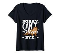 Femme Désolé, Loutre de mer, Les loutres ne Peuvent-Elles Pas Vous dire au Revoir ? T-Shirt avec Col en V