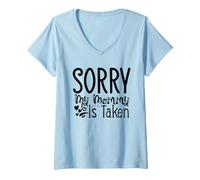 Femme Désolé, Maman est Prise, J'aime Maman Valentine T-Shirt avec Col en V