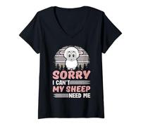 Femme Désolé, Mes Moutons n'ont-Ils Pas Besoin de Moi ? du bétail drôle T-Shirt avec Col en V