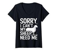 Femme Désolé, Mes Moutons n'ont Pas Besoin de Moi T-Shirt avec Col en V